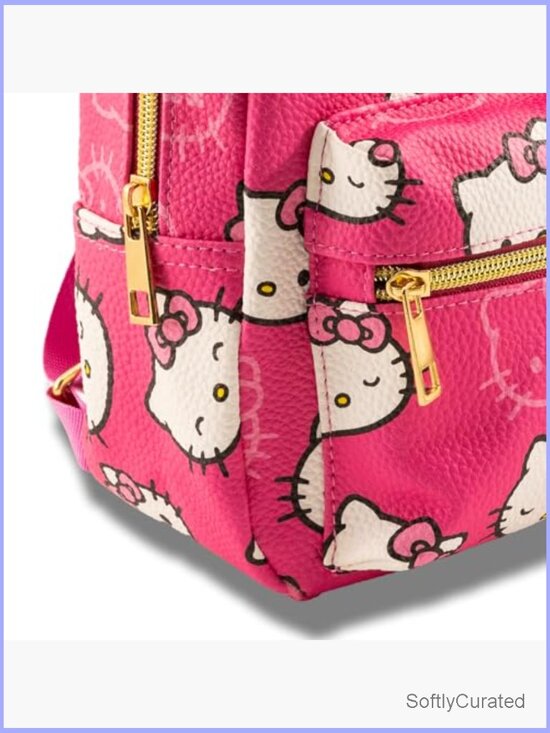 Mini PU Leather Daypack Backpack with Hello Kitty Design
